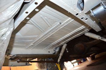 Underside of 1960 Dart Trunk Floor